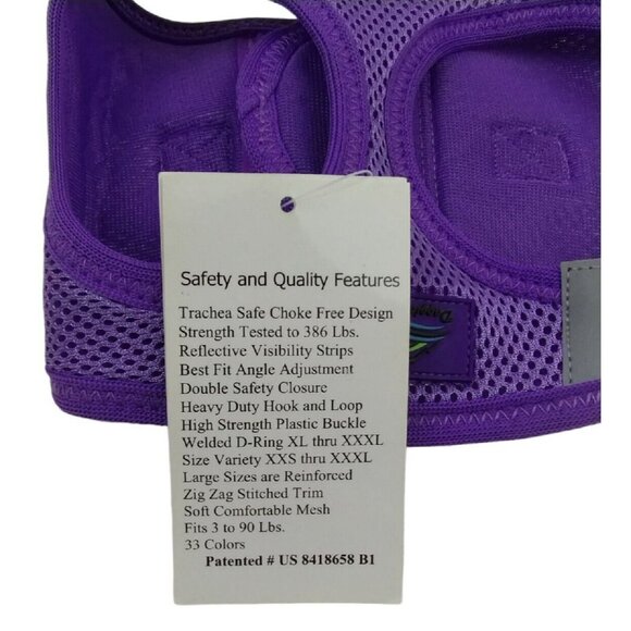 American River Ultra Choke Free Harness Doggie Designs Purple Small NWT - Picture 8 of 9